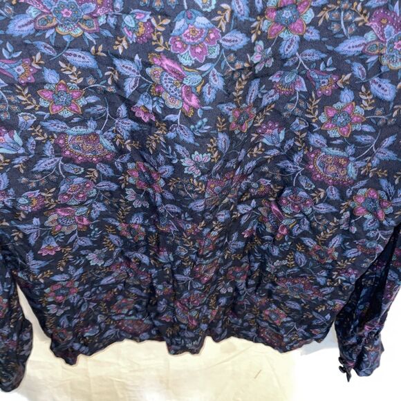 Pendleton Women’s Dressy Blouse Size 8 Petite Black Floral Going Out Party - Picture 12 of 12